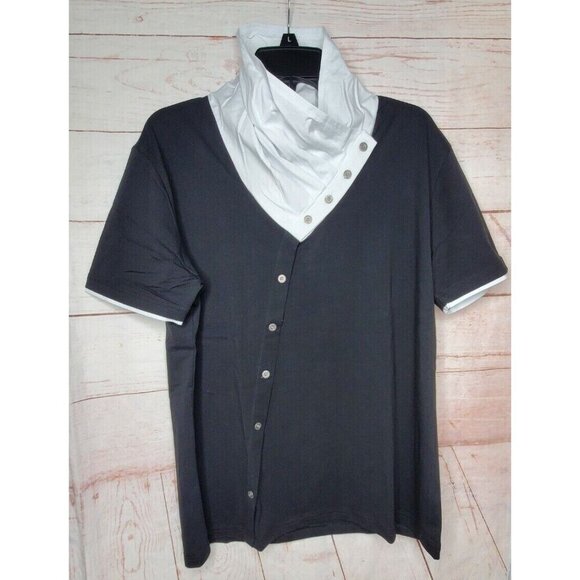 Vassari Los Angeles XL High Button Collar Rare Short Sleeve Shirt - Picture 4 of 12